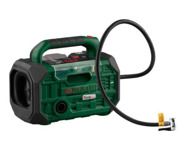Compresor de aire portátil 20V con batería recargable y pantalla digital